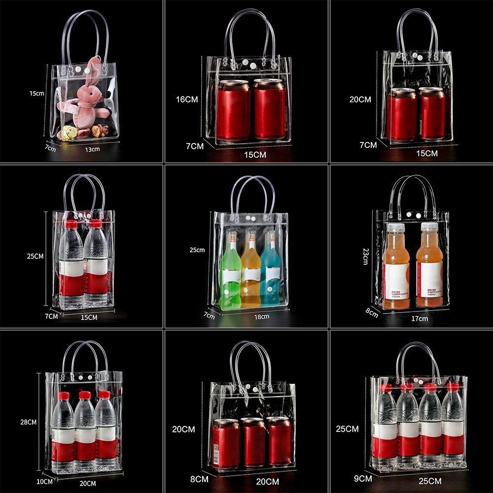 Candybox กระเป๋าถือ PVC, ถุงของขวัญความจุขนาดใหญ่พลาสติก, งานกระเป๋าเยลลี่ของขวัญใสอเนกประสงค์