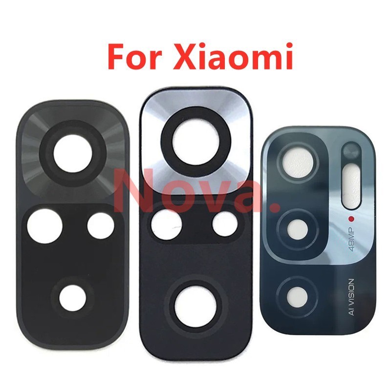 Xiaomi Redmi Note 9 Pro 10Pro 10 10s 7A ฝาครอบเลนส์กระจกกล้องด้านหลังพร้อมกาวกาวอะไหล่โทรศัพท์