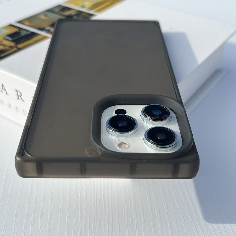 กันกระแทกสแควร์กรอบนุ่มเคลือบเงาใสสีดําเคสโทรศัพท์สําหรับiPhone 15Promax 15Pro 15Plus 15 14Promax 14Pro 14 11 13 12promax 17 13promax 12pro 13pro 14Plus 16Pro ราคา ถูกที่สุด ดีลบีเคเค แกลเลอรีภาพที่ 4
