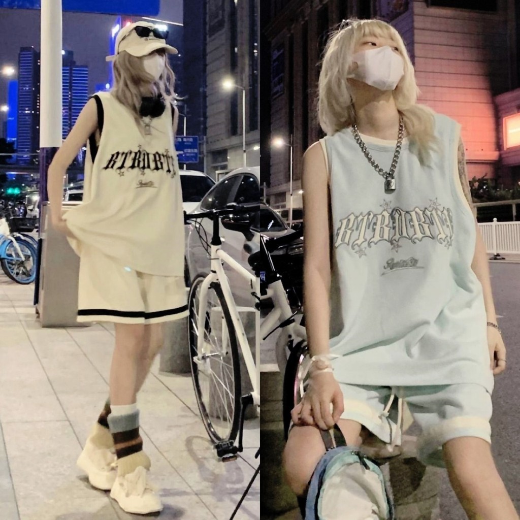 ราคาถูกที่สุด ชุดเซตบาสเกตบอล โอเวอร์ไซส์เท่ๆ 2 สี ใส่ได้ทั้งหญิงชาย