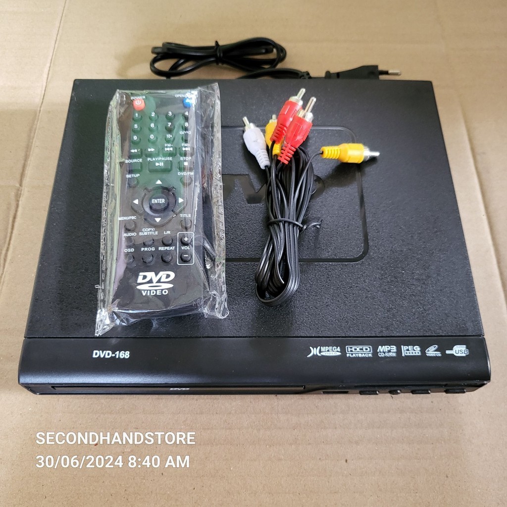 เครื่องเล่นแผ่น DVD VCD CD รุ่น DVD-168 ใช้ได้ทุกโซน มีช่อง USB มีหลายฟังค์ชั่น #DVDPLAYER