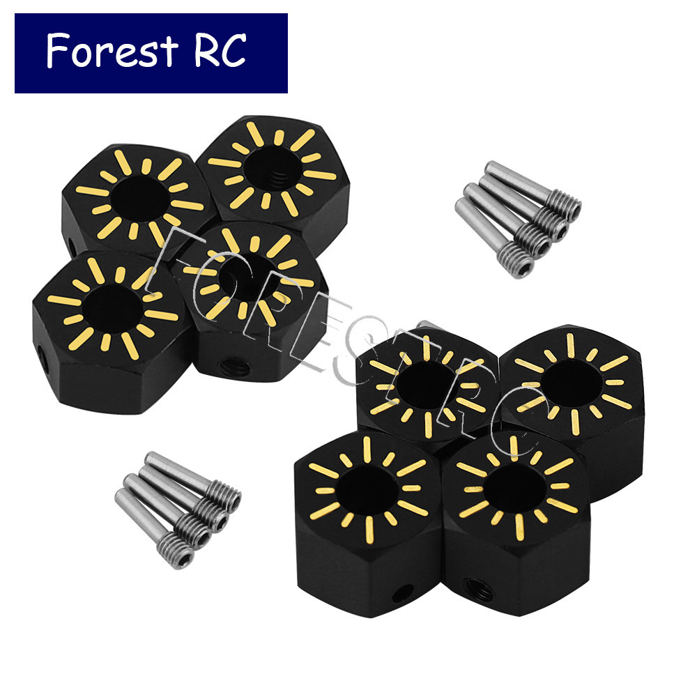 7 มม./9 มม.ล้อ Hex Hub เคลือบสีดําทองเหลืองล้ออะแดปเตอร์สําหรับ Axial SCX10 PRO AXI03028 SCX10 III C