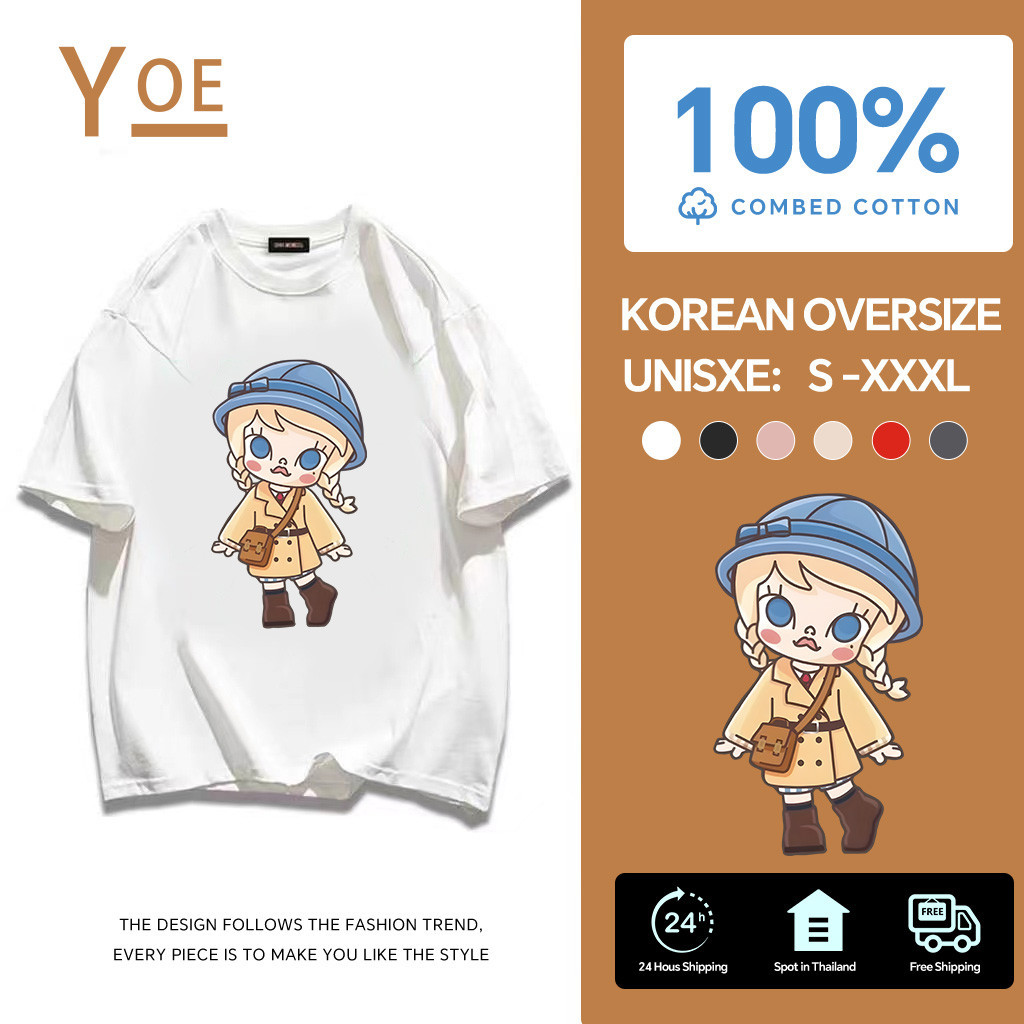 YE(จัดส่งตลอด 24 ชั่วโมง)🔥molly,Printed T-shirt เสื้อยืดคอกลม ใส่สบาย เสื้อ over size