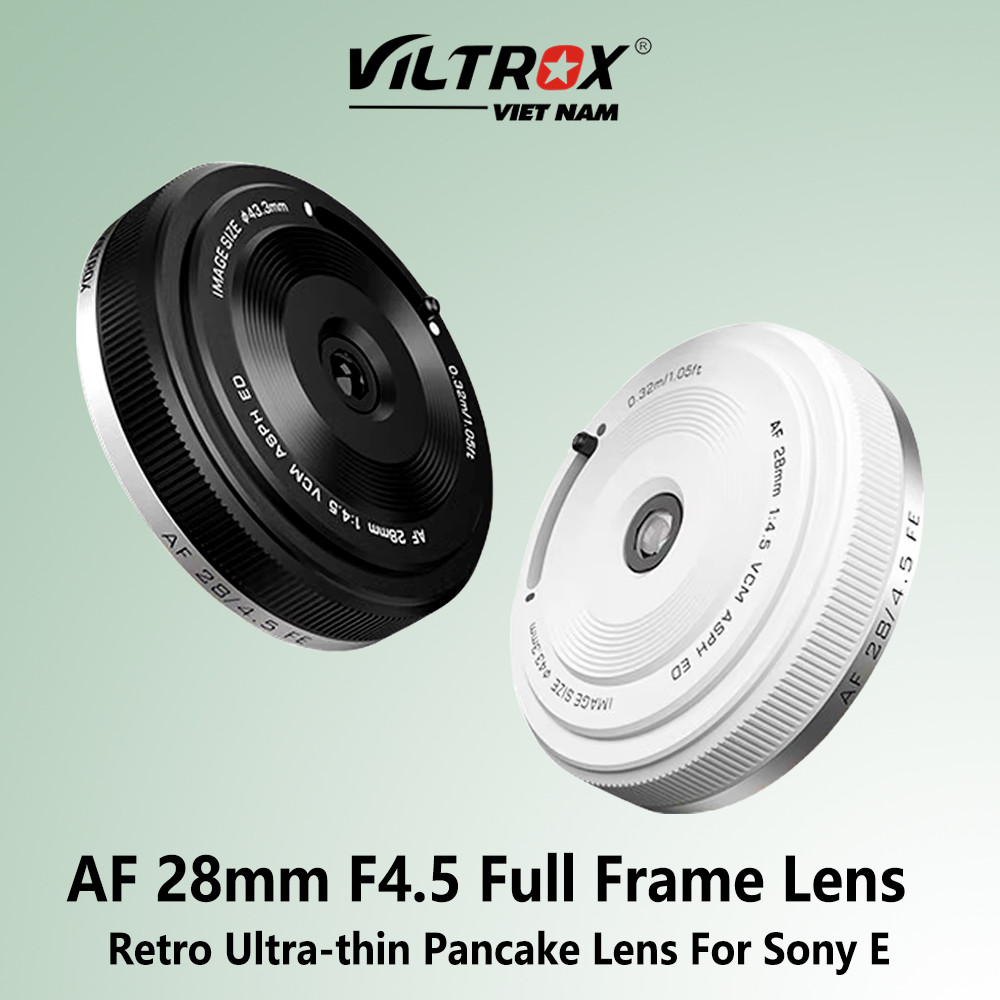 Viltrox 28mm F4.5 เลนส์แพนเค้กโฟกัสอัตโนมัติเลนส์เต็มกรอบ Retro Ultra-thin 60g สําหรับ Sony E Mount