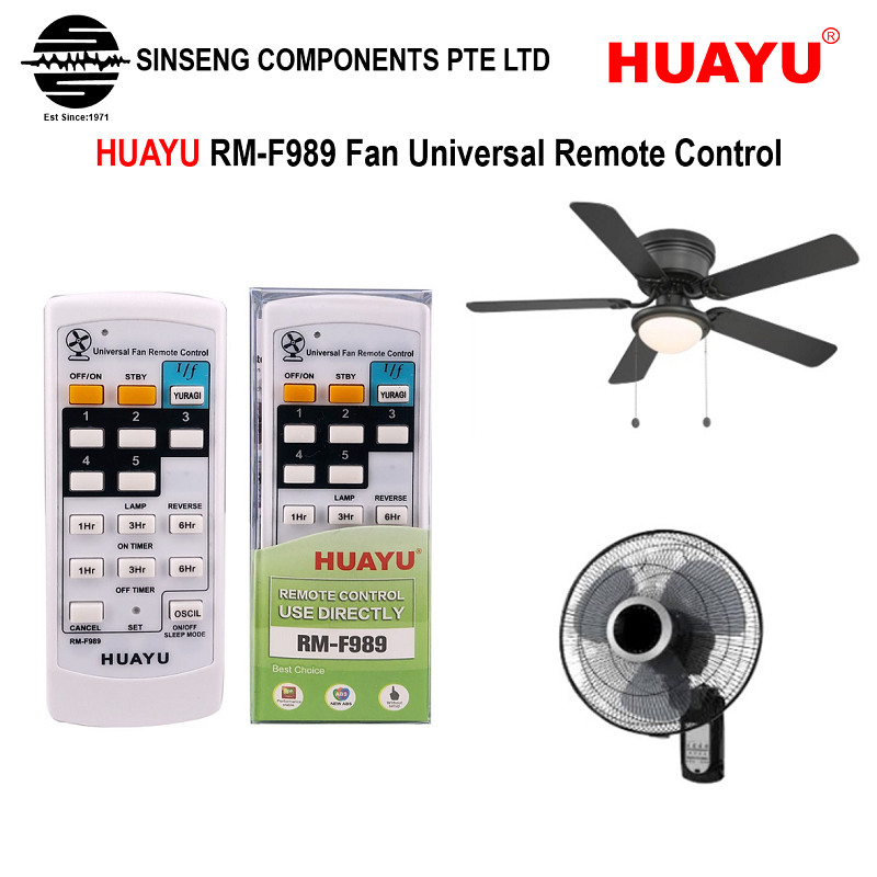 HUAYU RM-F989 Universal Fan รีโมทคอนโทรลสําหรับเพดาน ผนัง โต๊ะ & ขาตั้งพัดลม - รีโมทคอนโทรลพัดลม KDK