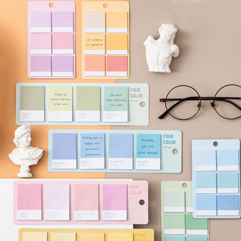 80/120 แผ่น Minimalist Gradient Series Sticky Notes นักเรียนแบบพกพา Memo Pad