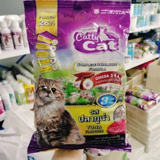 อาหารแมว แคตตี้แคต Catty Cat อาหารเม็ดแมวโต ทุกสายพันธุ์ ถุงขนาด 1 kg สารอาหารครบ บำรุงขนและผิวหนัง