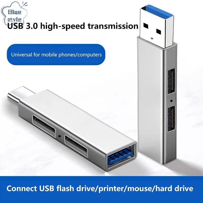 Bluestyle 3 In 1 แท่นขยาย HUB USB 3.0/Type-C 3.0 ถึง 3 USB Multi Port HUB OTG อะแดปเตอร์หลาย Expander สําหรับแล็ปท็อปพีซีใหม่