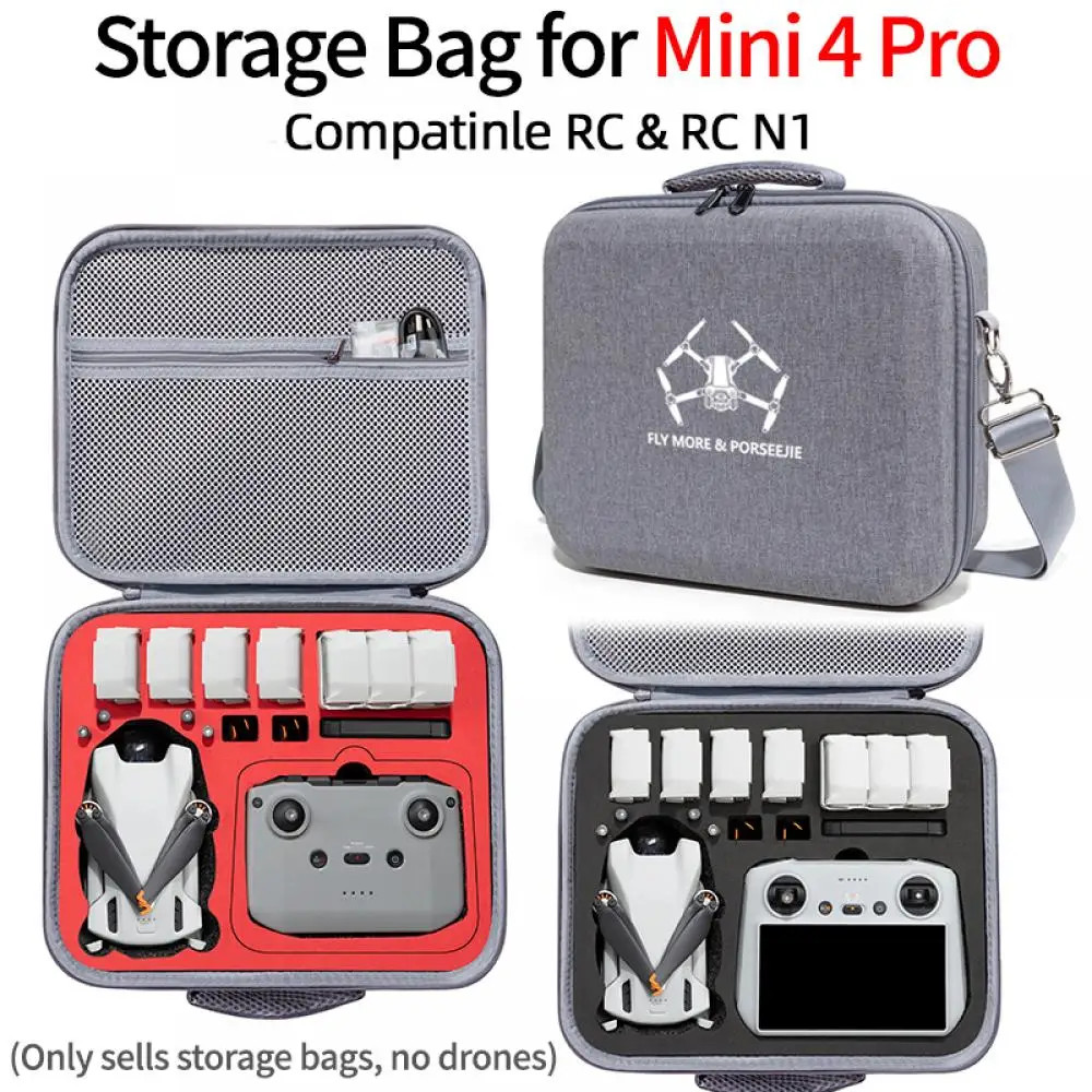 กระเป๋าเก็บโดรนสําหรับ DJI Mini 3/Mini 3 Pro/Mini 4 Pro Combo กล่องพกพาไหล่ป้องกันอุปกรณ์เสริม