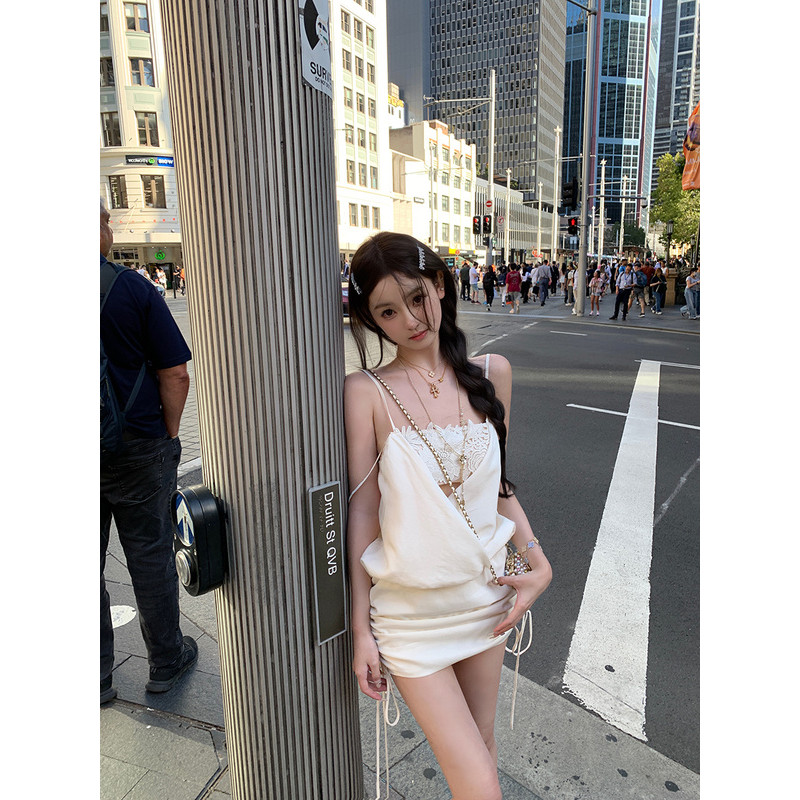 Xyzkuli ชุดเดรสสลิงปักอารมณ์เซ็กซี่สามมิติหญิง 2025 - รูปที่ 3