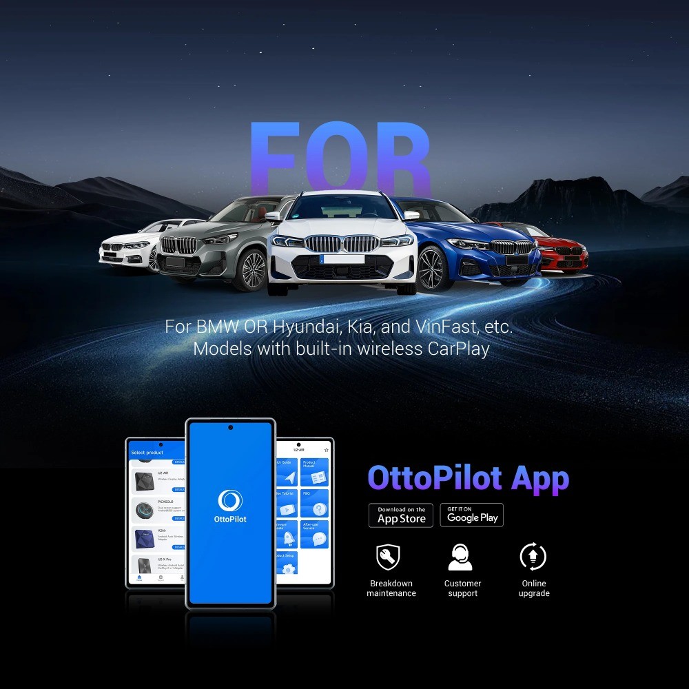 OTTOCAST OttoAiBox i3 ไร้สาย CarPlay Android Auto Snapdragon 6125 Android 13 AI กล่องสําหรับ BMW & Ohter รถไร้สาย - รูปที่ 6