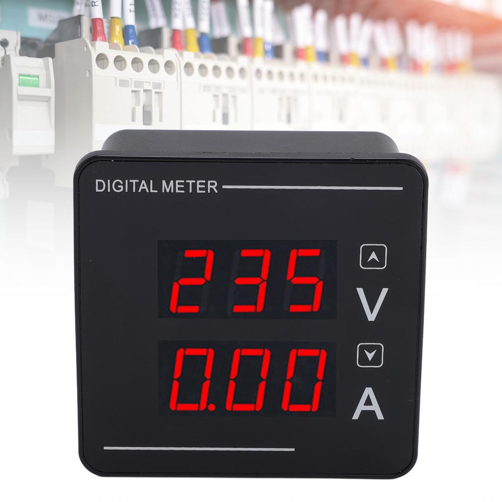 โวลต์แอมป์มิเตอร์ AC 500V 200A ดิจิตอลโวลต์มิเตอร์แอมป์มิเตอร์แผง 0.39 นิ้ว LED 2in1 มัลติมิเตอร์ Em