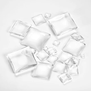 St.kunkka Round Flat Back Clear Glass Cabochon (50 ชิ้น/ถุง 8 x 10 x 12 x 14 x 16 x 18 x 20 x 25 x 30 มม.)