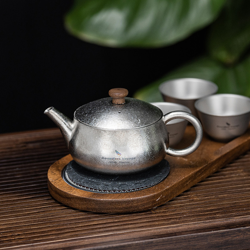 Boundless Voyage ไทเทเนียมกาน้ําชากรอง Spout จีน Kung Fu ชากาต้มน้ําน้ําหนักเบาแบบพกพาหม้อชา Ti3106D