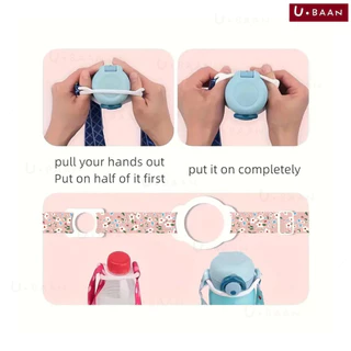 UBAAN 👍พร้อมส่ง👍 สายคล้องขวดน้ำ สายสะพายกระติกน้ำ สะพายได้ พกพาสะดวก ได้ ตัวห่วงเป็น​ซิลิโคนยืดหยุ่น​ สายสามารถปรับได้