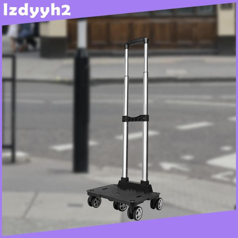 [Lzdyyh2] รถเข็นมือกระเป๋าเดินทางรถเข็นแบบพกพาพร้อมกระเป๋าเป้รถเข็นขนาดเล็กสําหรับช้อปปิ้งย้ายสํานักงานวัยรุ่นเด็กและ