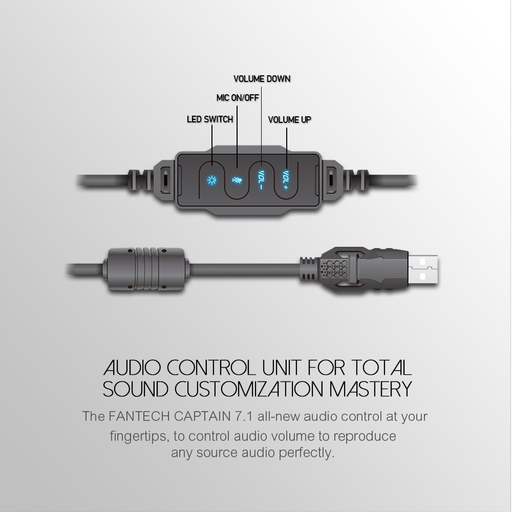FANTECH รุ่น HG11 RGB (Captain 7.1) Stereo Headset for Gaming หูฟังเกมมิ่ง แบบครอบหัว มีไมโครโฟน ระบบสเตอริโอ ไฟรอบหูฟัง ราคา ถูกที่สุด ดีลบีเคเค แกลเลอรีภาพที่ 6