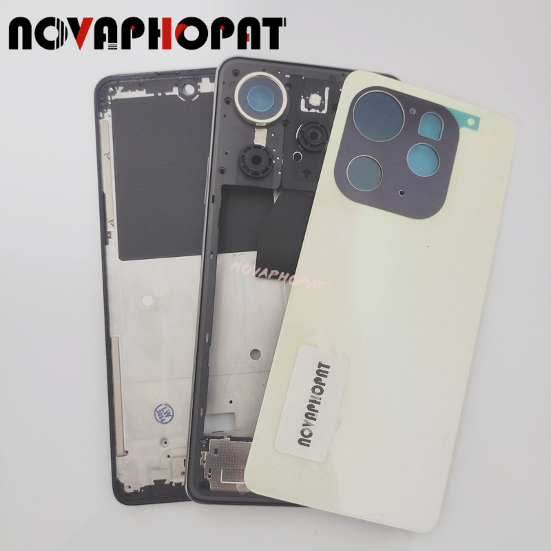 Lcd Faceplate กรอบกลางสําหรับ Tecno Spark 20 Pro KJ6 แบตเตอรี่ฝาหลังด้านหลังประตู Full Housing ด้านข