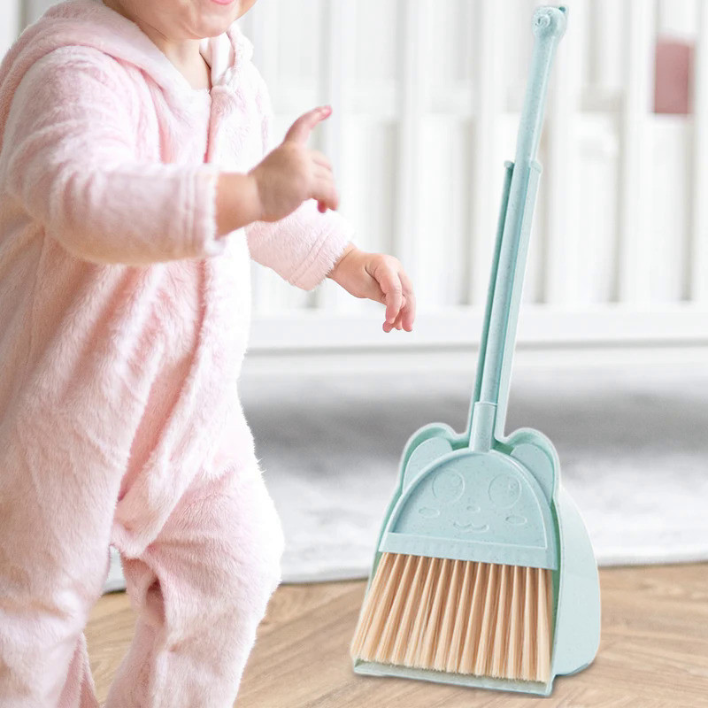 Kids Broom and Dustpan Set Household Mini Cleaning Set Little Housekeeping Play Set Playhous for Kid