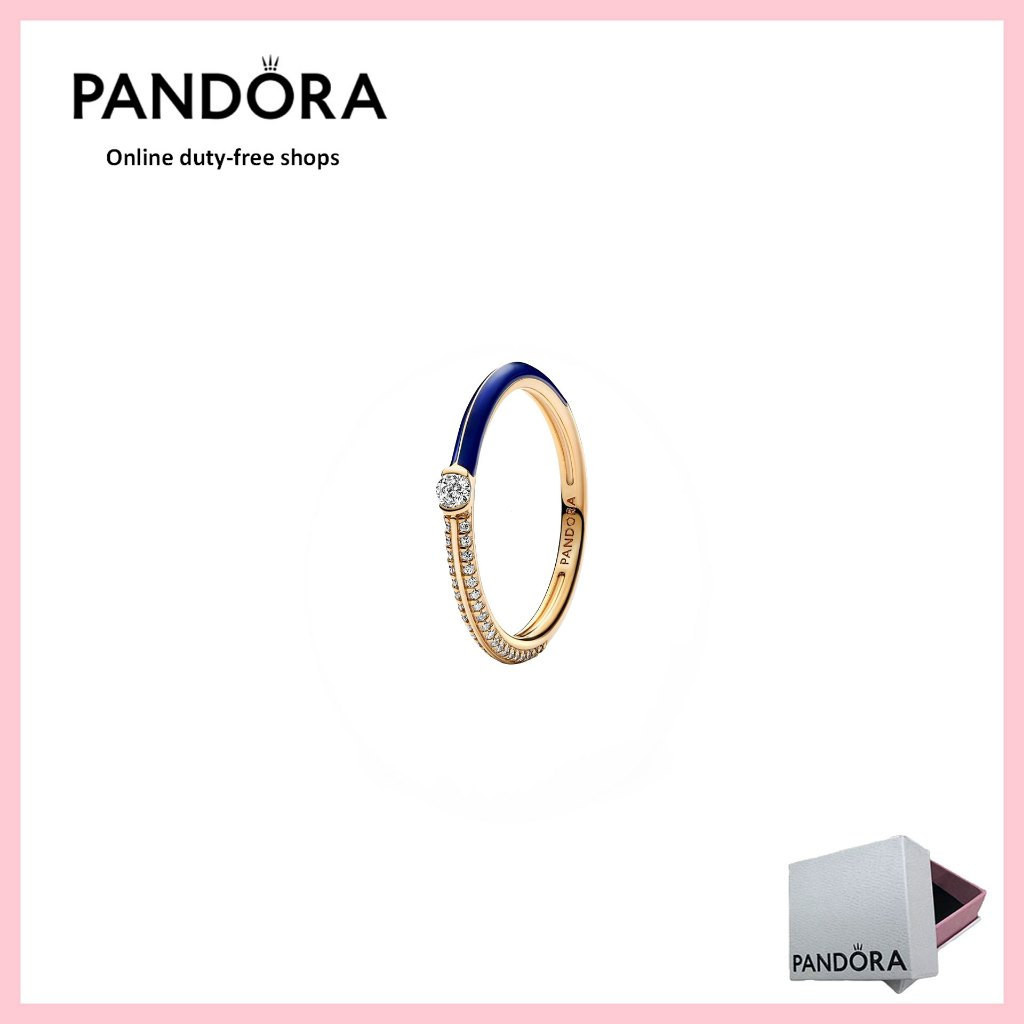 [ปลอดภาษี] แหวนเครื่องประดับเงินสเตอร์ลิง S925 แท้ 100% จาก PANDORA 162528 C01]แหวนคู่ Pandora ME แบ