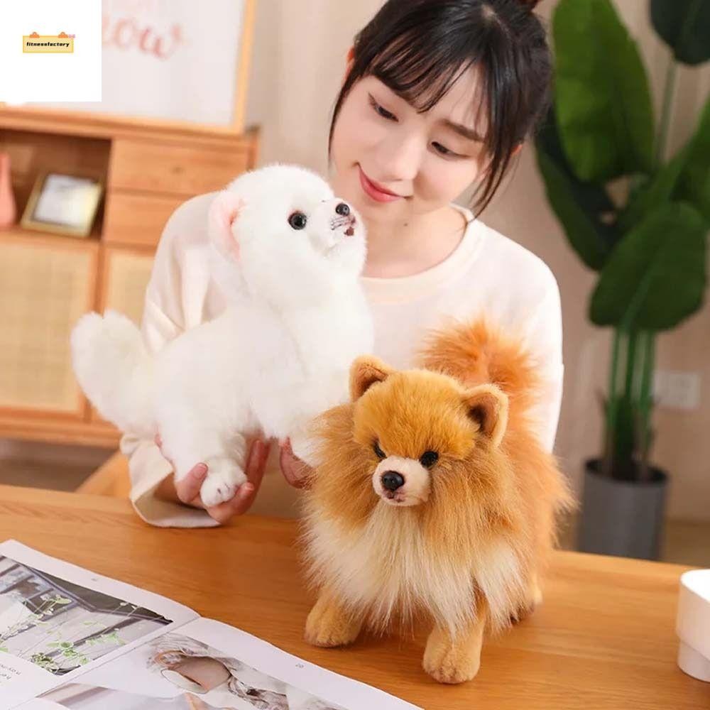 ฟิตฟาคสตอรี ของเล่นปอมเมอเรเนียน ยืนจําลองสุนัข เด็กวัยหัดเดิน ตุ๊กตาสัตว์เลี้ยง ตกแต่งบ้าน ของขวัญวัน