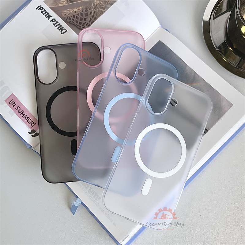 for เคสไอโฟน 13 11 14 17 16 Pro max เคส iphone 16 12 15 14 Promax บางเฉียบ เปลือกแข็งฝ้า เคสใสแม่เหล็ก เคสโทรศัพท์