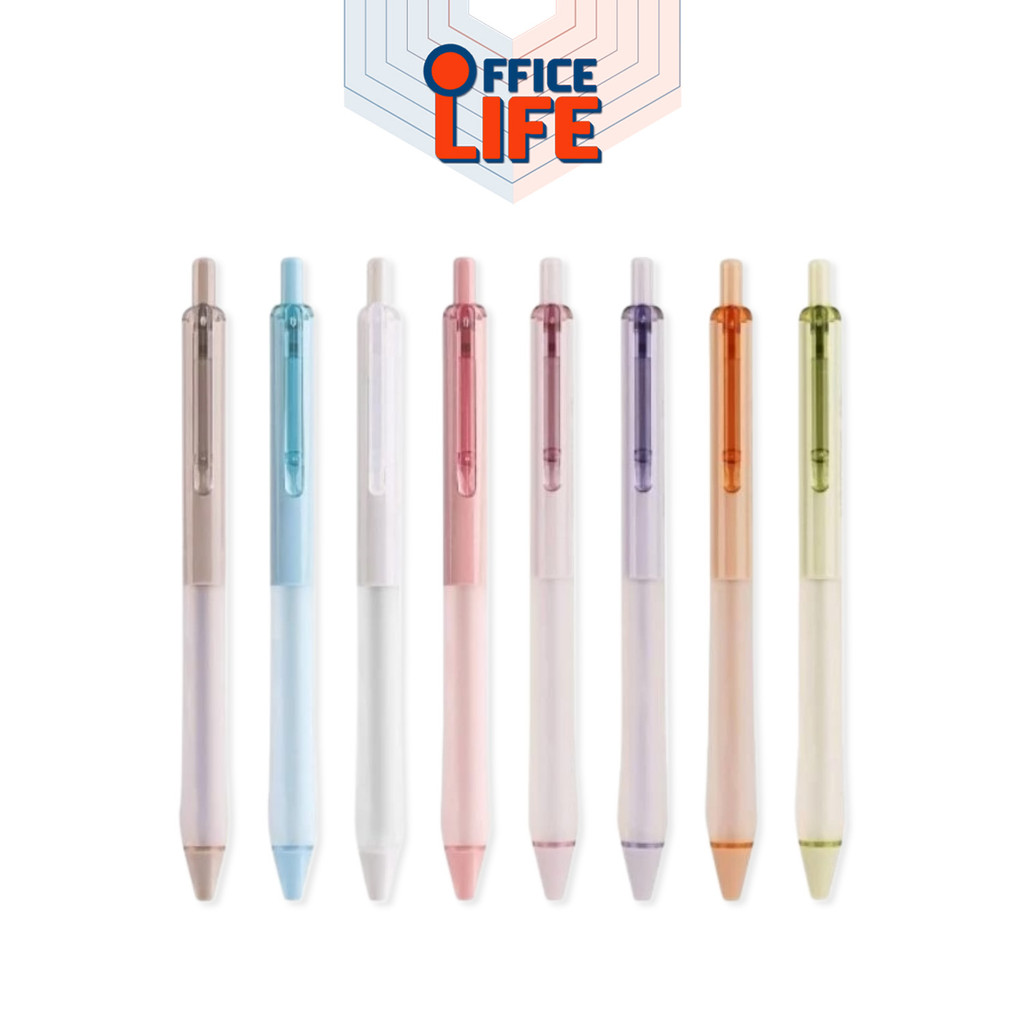 Writech ปากกาเจล แบบกดW-0153 ขนาด 0.7 มม. หมึกน้ำเงิน หมึกแห้งเร็ว ด้ามจับซิลิโคนนุ่มพิเศษ คละสี ( 1 ด้าม)