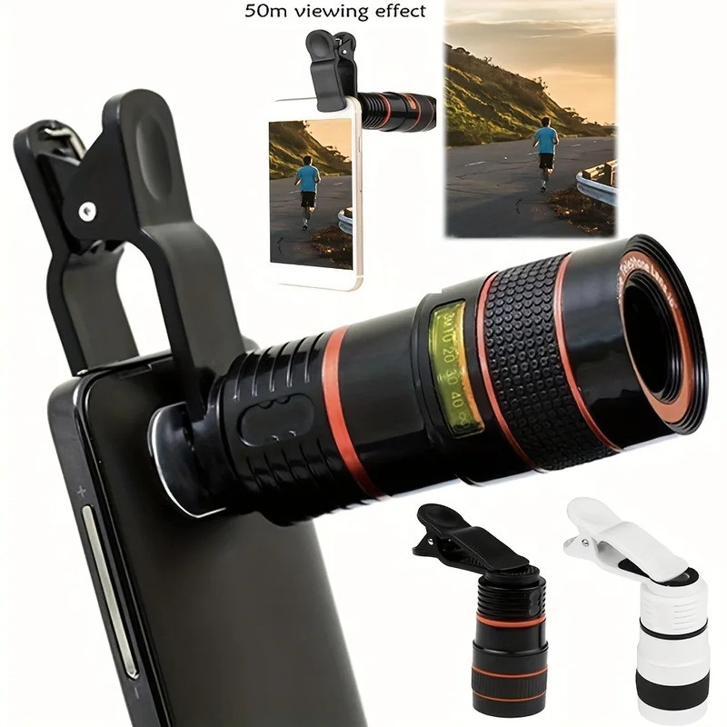 8x โทรศัพท์มือถือเข็มขัดโทรศัพท์มือถือ Express Universal Optical Telescope เลนส์ชุดเลนส์โทรศัพท์มือถือ Xiaomi Huawei Huawei