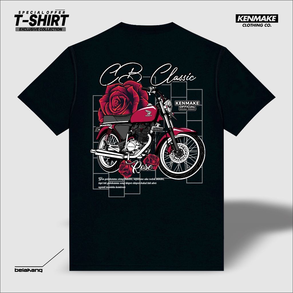 Cb kenmake เสื้อยืด cb classic ผู้ชายผู้หญิง รุ่นสีดํา