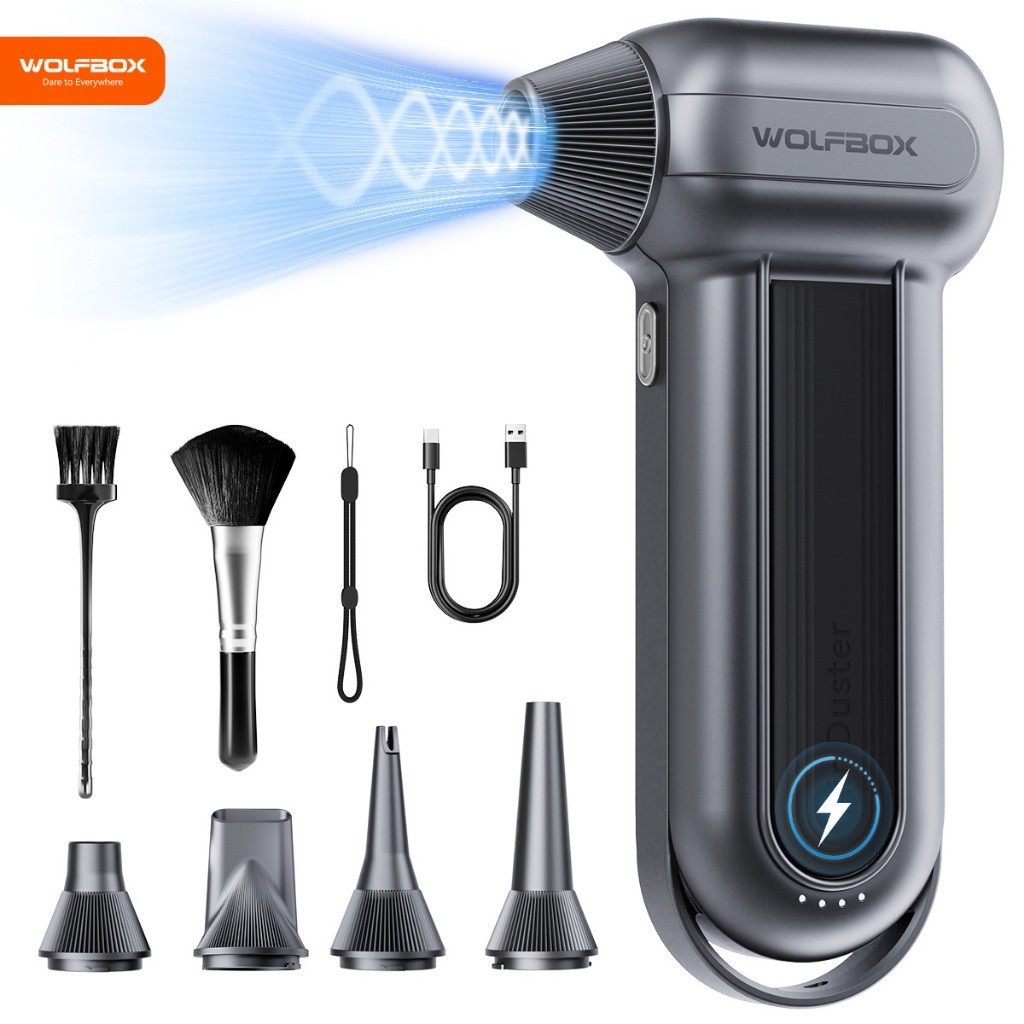 WOLFBOX MF100 เครื่องเป่าลมไร้สาย 150000RPM มอเตอร์ไร้แปรงถ่าน ปรับได้ 3 ระดับ ทนทาน