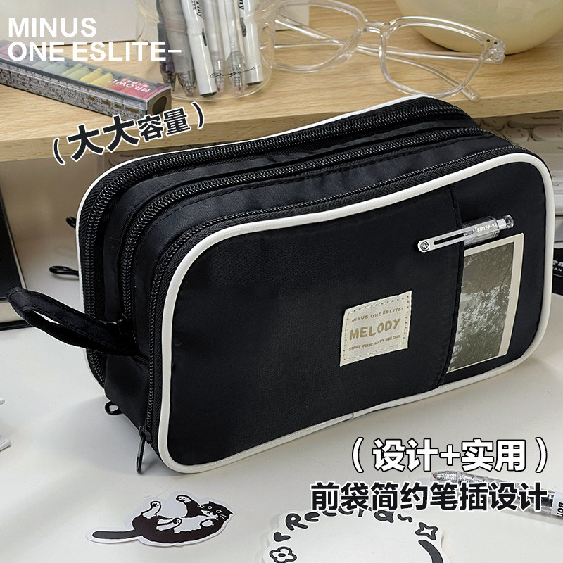 นักเรียนมัธยมปลายกระเป๋าเครื่องเขียนกล่องดินสอความจุขนาดใหญ่นักเรียนประถมนักเรียนมัธยมต้นกล่องเครื่องเขียน - รูปที่ 2