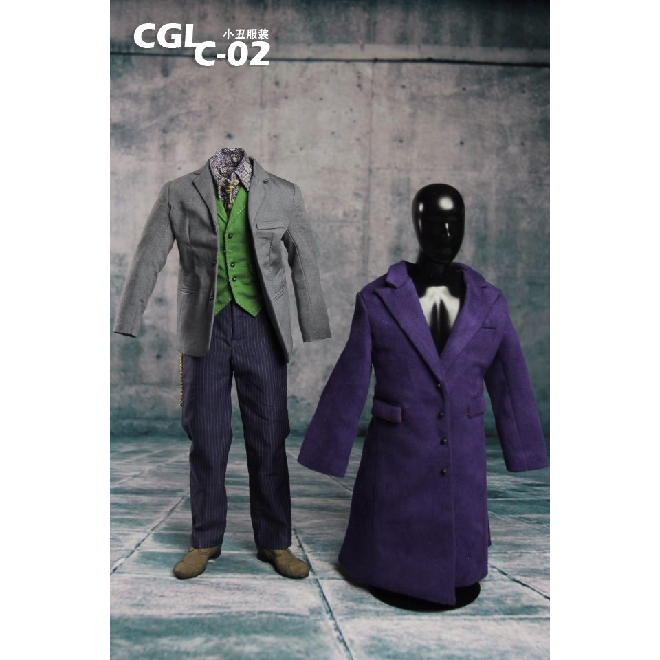 [Premium] Ready Stock CGL C-02 1/6 Batman Joker Coat Suit Suit Suit Suit Non-HT DX01 DX11