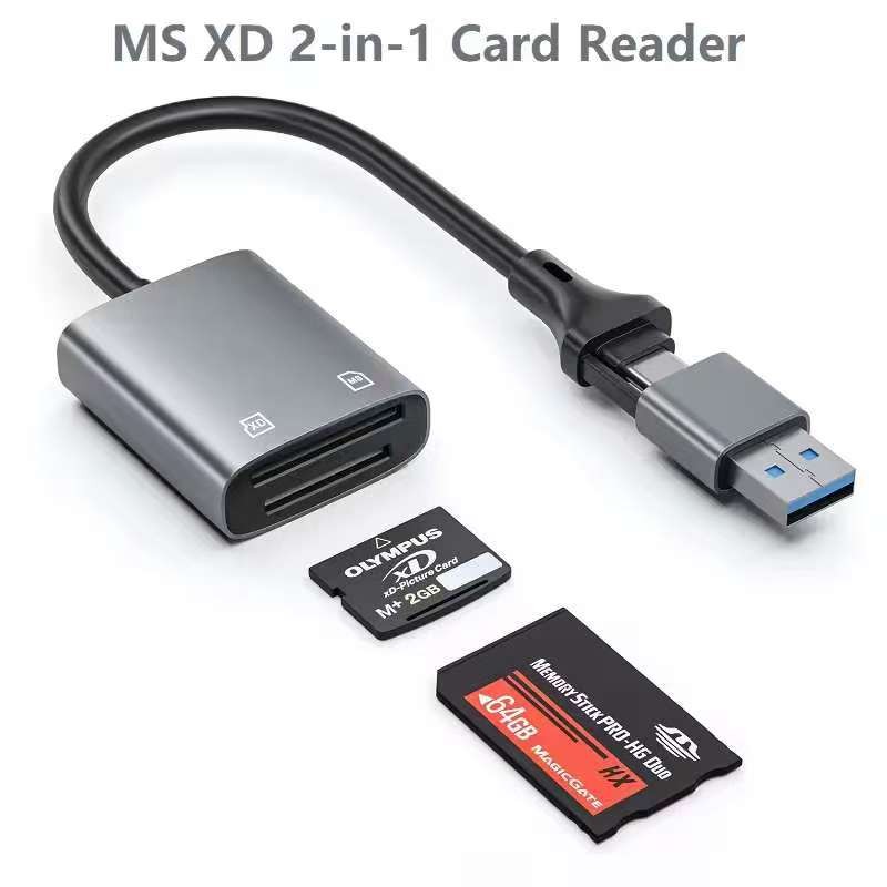 2 in 1 USB Type-C/lighing to xD MS การ์ดหน่วยความจําสําหรับ Sony Memory Pro Duo FUJIFILM xD-ภาพ Card