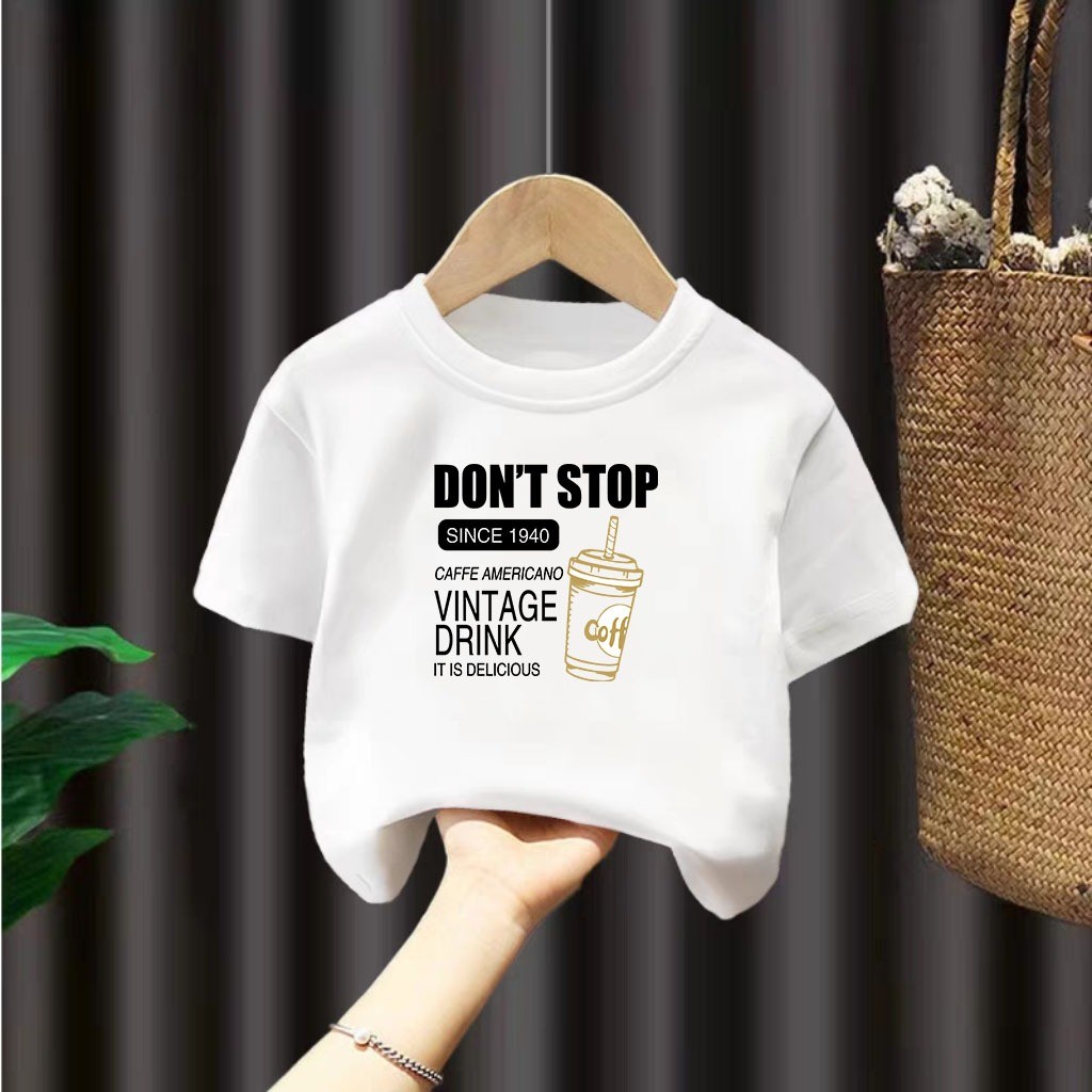 SY SHOP899 เสื้อเด็กเท่ เสื้อยืดเเขนสั้นชุดเด็ก T-shirt แฟชั่นฤดูร้อน ใส่ได้ทั้ง เด็กชายเด็กหญิง ใส่สบาย ( NO.R1)