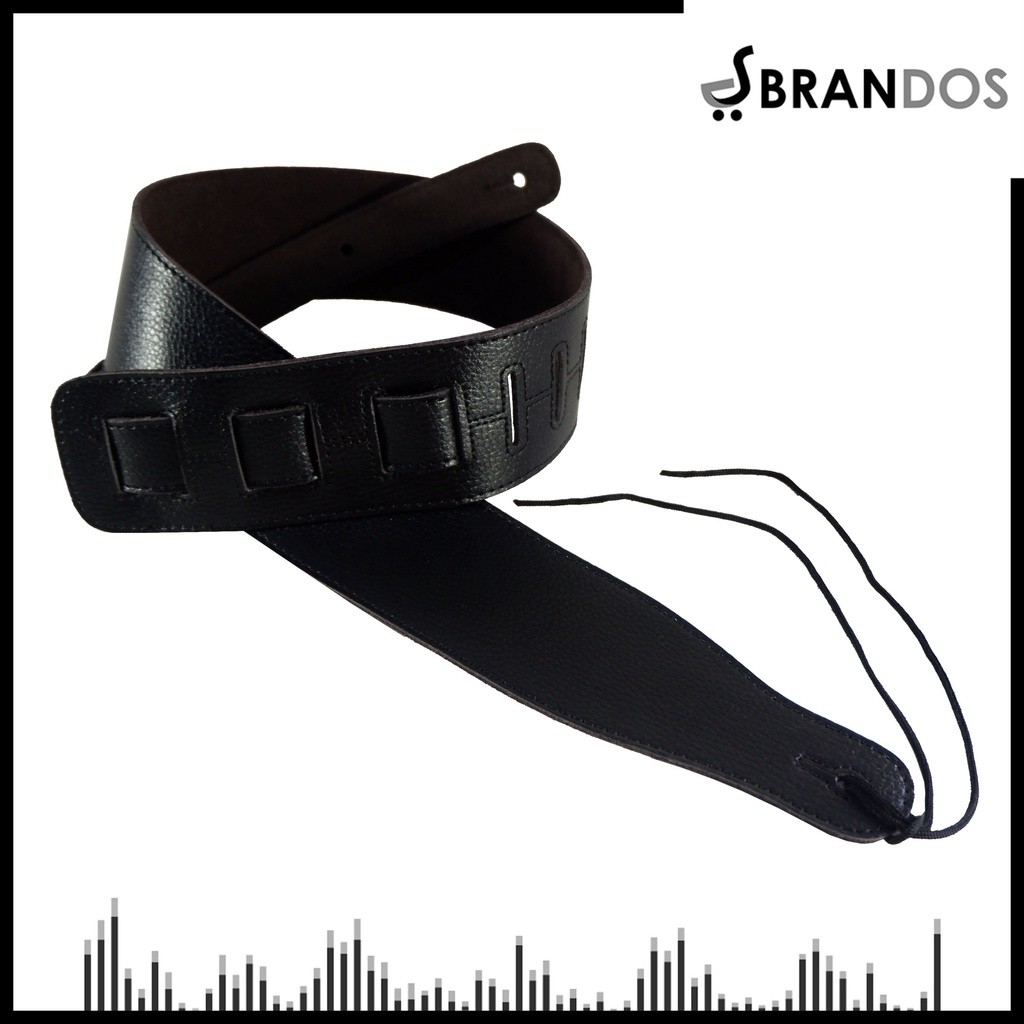 สายกีตาร์หนังแท้พร้อม BONUS Guitar Pick Rock You Bass Belt Strap KU-80