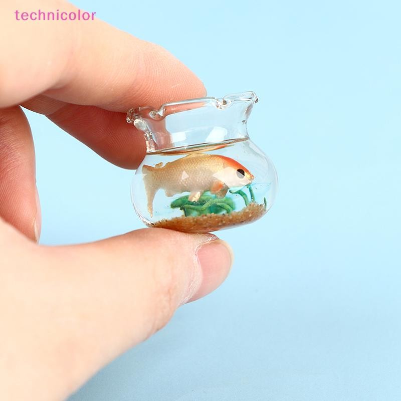 [technicolor] Dollhouse Miniature Glass Fish Tank Bowl Aquarium Doll House Home Ornament Toy New Sto