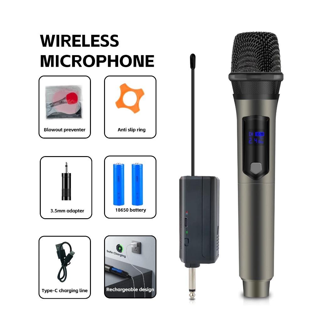 ไมโครโฟนไร้สาย ไมค์ร้องเพลง ไมค์ ไมค์ไร้สาย ไมโครโฟน คาราโอเกะ microphone ไร้สาย ไมค์โครโฟน ไมค์ลอย UHF