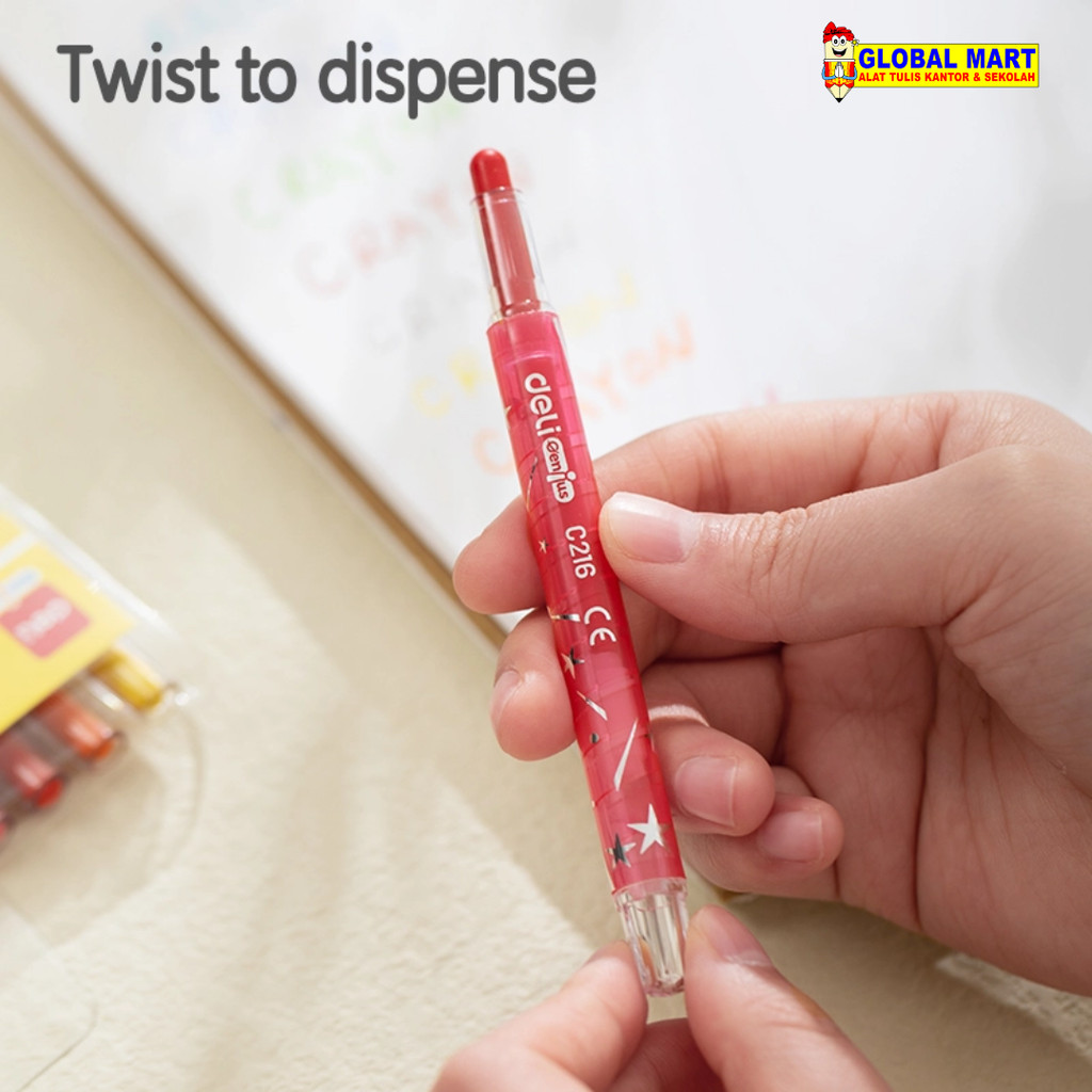 Deli Twistable Crayon 12C EC216 12 & 24 สี