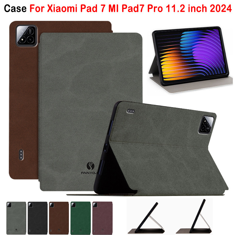 สําหรับ Xiaomi Pad 7 MI Pad7 Pro 11.2 นิ้ว 2024 แฟชั่นสีทึบกรณีแท็บเล็ต Xiaomi Pad 7 MI Pad7 Pro 11.