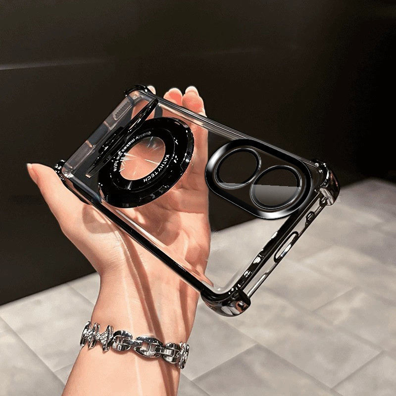 เคส Oppo A98 5G Bracket TPU เคสโทรศัพท์มือถือโปร่งใสป้องกันการล่มสลาย