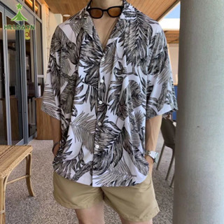 Hillsayn เสื้อฮาวายลายดอกไม้ผู้ชายแขนสั้นทรงหลวมอเนกประสงค์เ…