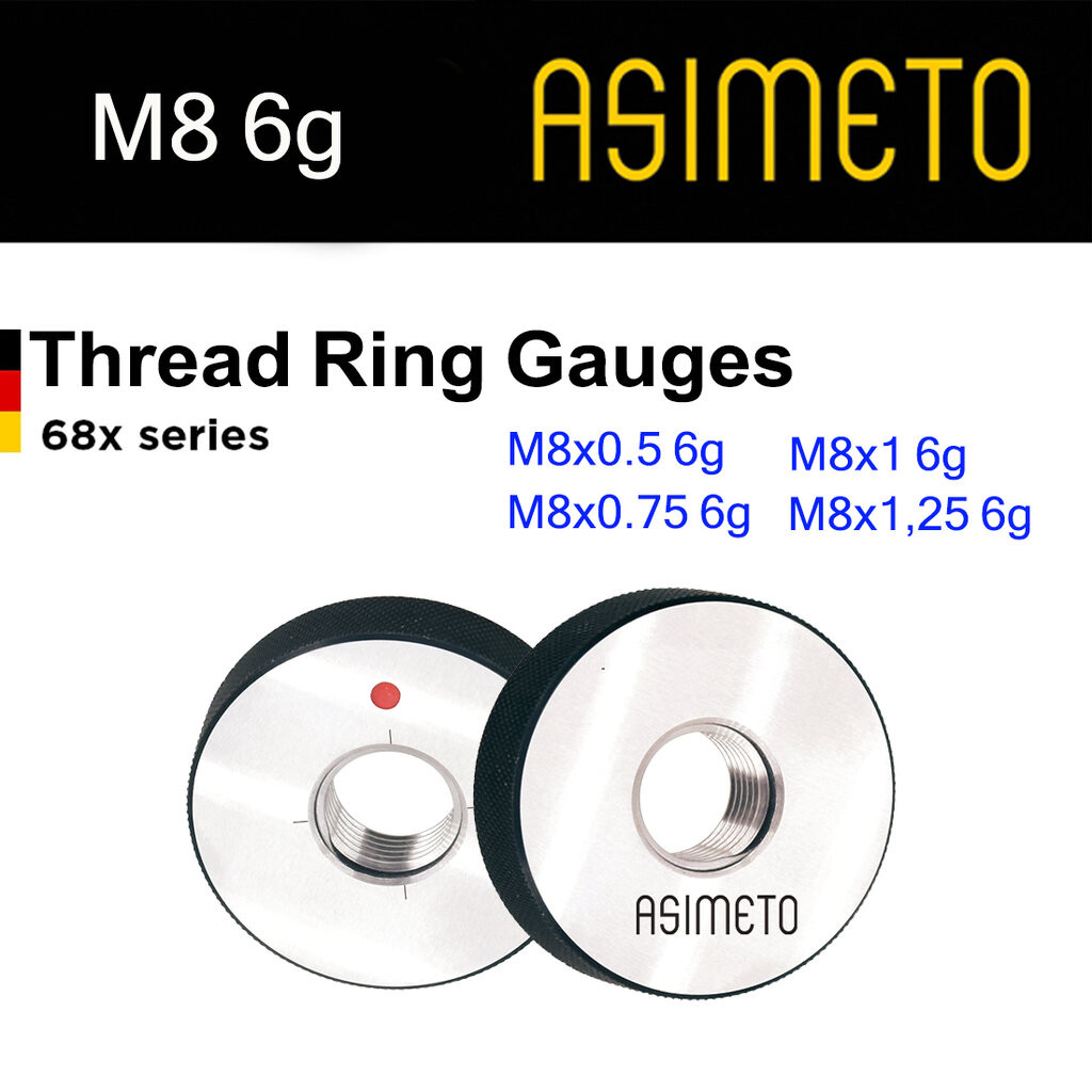 Asimeto Thread ring gauge สกรูริงเกจ M8x0.5, M8x0.75, M8x1, M8x1.25 6g