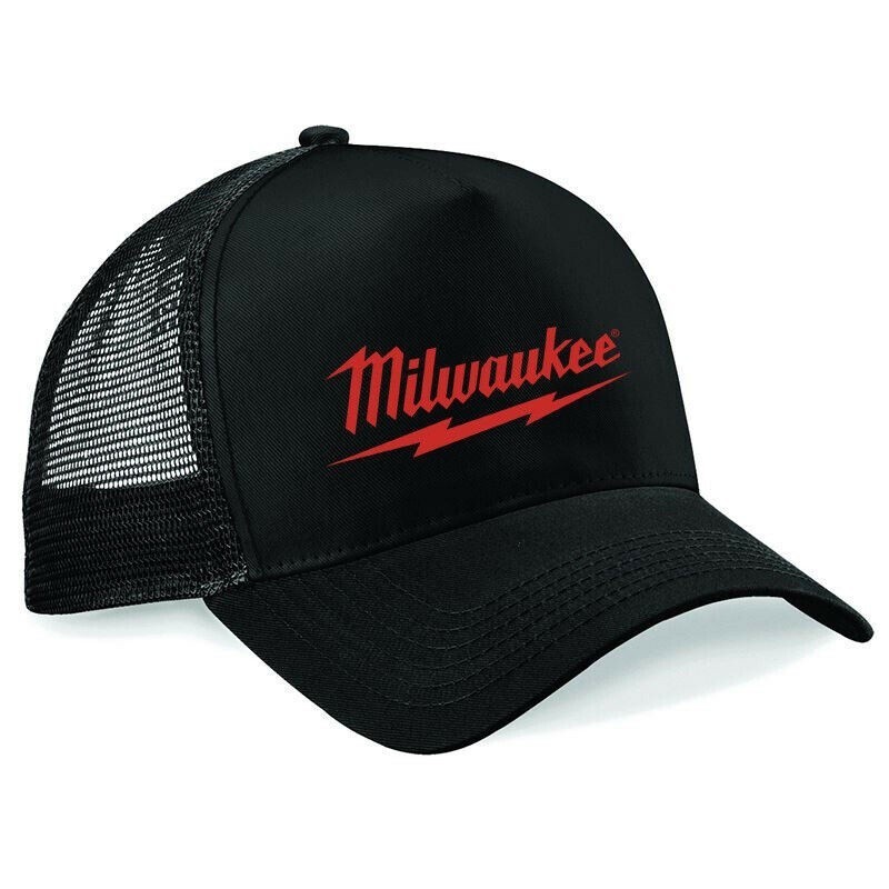 Milwaukee Power Tool หมวกเบสบอลพิมพ์ลาย Snapback สามสีแฟชั่นลําลองที่ชื่นชอบหมวกตาข่ายปรับได้ V0QD