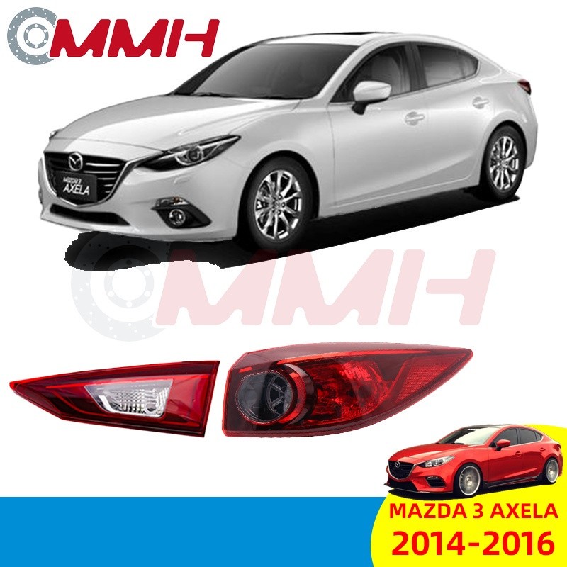 Mazda 3/Axela Sedan ไฟท้ายไม่มี LED (2014-2016) ไฟท้ายหลัง ไฟท้ายเบรคหยุดไฟเตือน ไฟท้าย Lampu Taillamp