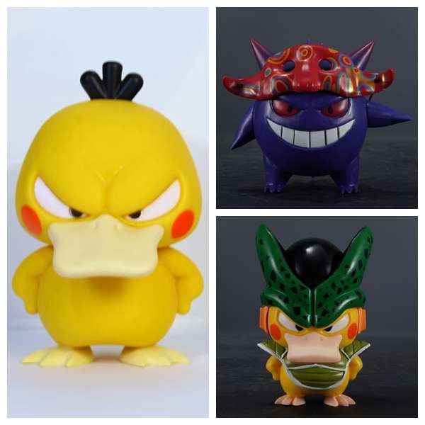 Pokemon Mask Geng Ghost Saiyaren Shalu Keda Duck โกรธ Keda Duck รุ่น Q ของตกแต่งกล่อง
