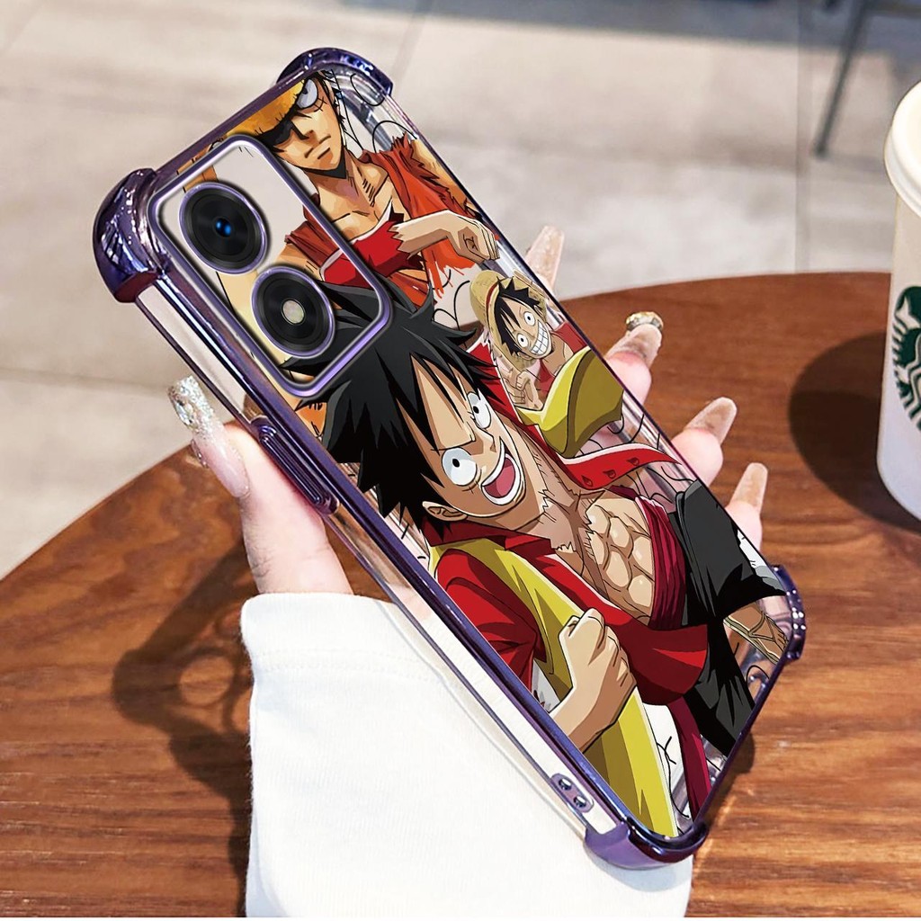 สําหรับ Vivo Y03 Y03t Y18e Y18 4G Y28S 5G V2332 เคสโทรศัพท์หรูหราซิลิโคนนุ่มสี่มุม Anti Fall ป้องกัน DustProof กันกระแทกโทรศัพท์ LUFFY ฝาครอบ SJ103