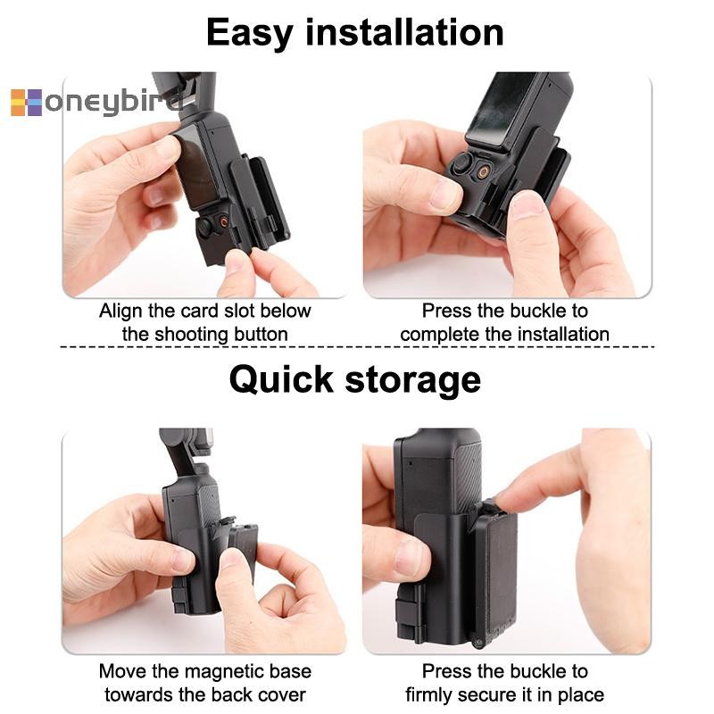 Honeybird ขาตั้งแม่เหล็กสําหรับ DJI Osmo Pocket 3 อุปกรณ์เสริมอะแดปเตอร์ติดผนังรถ Clamp แม่เหล็กดูดกรณี Nice