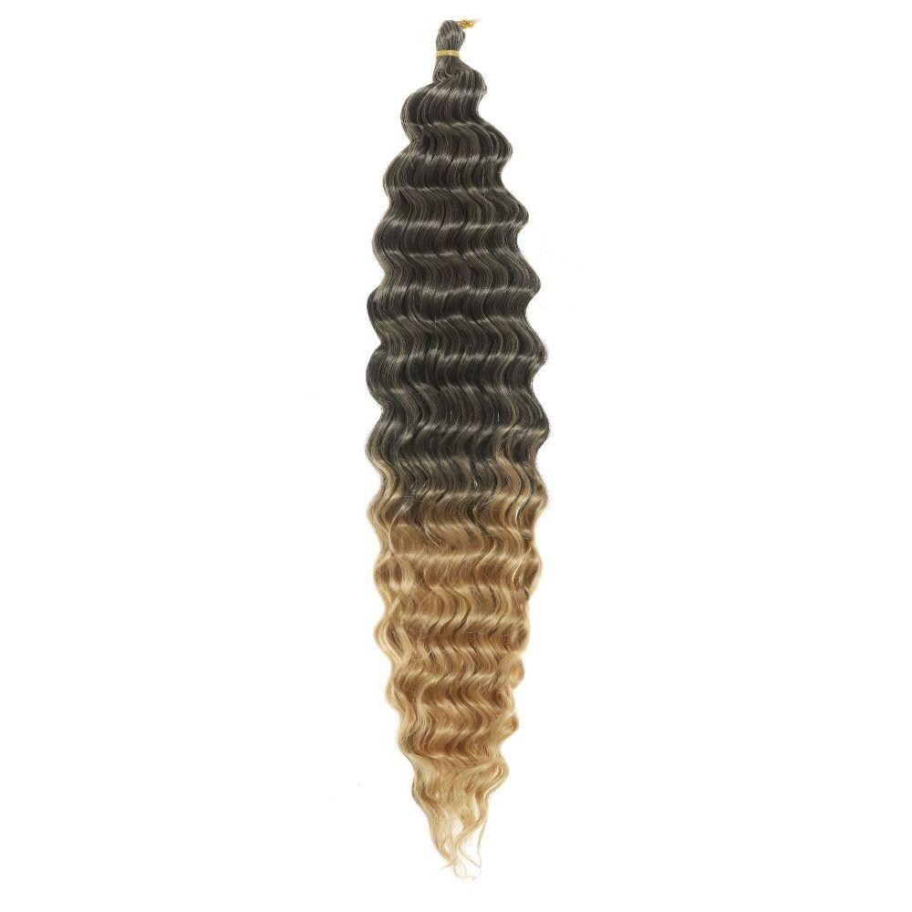 RADIANTBEAM Twist ถักผม, Afro Curly Hair Deep Wave Braiding Hair Extension, Fluffy Brazilian Braids 22 นิ้ว Water Wave ผมสังเคราะห์ผู้หญิง - รูปที่ 5