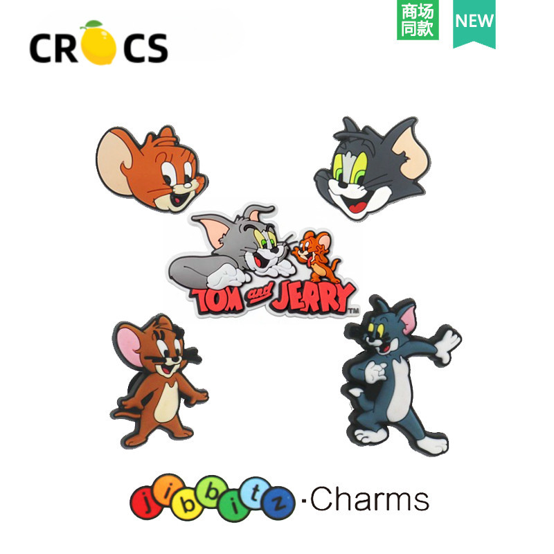 อุปกรณ์เสริม รูปการ์ตูนหนู และแมวน่ารัก สําหรับตกแต่งรองเท้า crocs