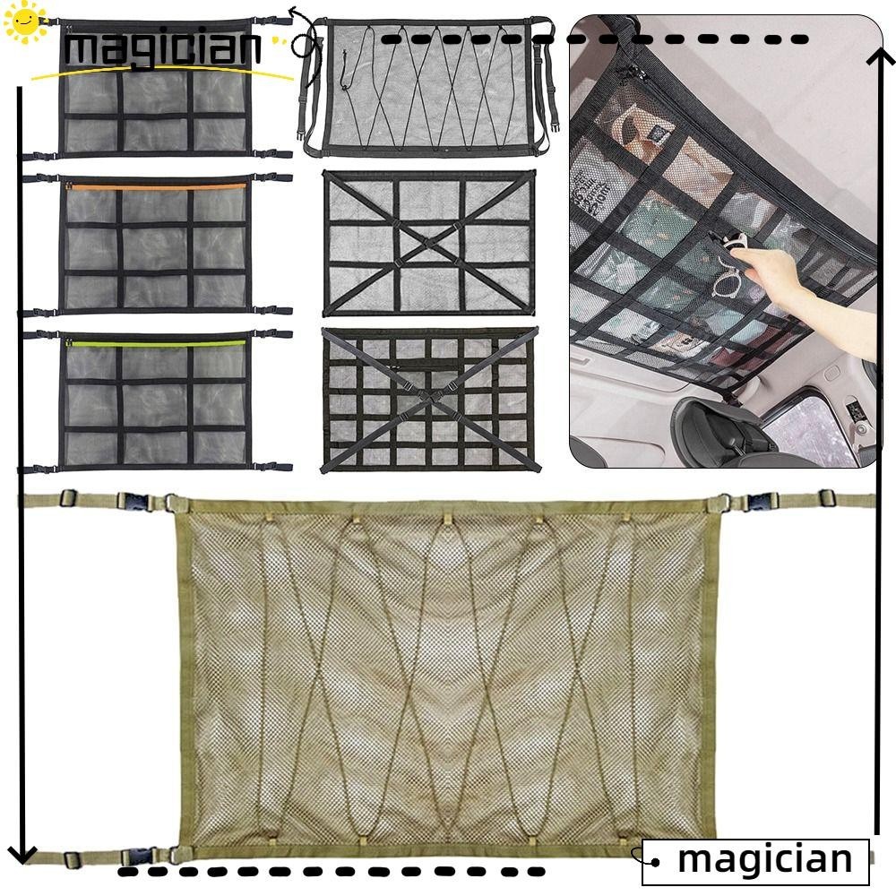 Mag กระเป๋าตาข่ายเก็บของ ติดเพดานรถยนต์ แบบพกพา